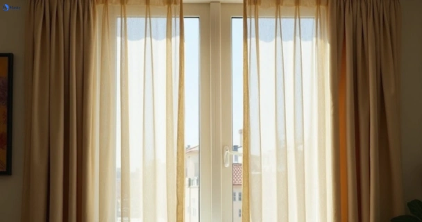 Dusty and dull curtains in graceville before steam cleaning